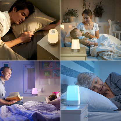 Sunrise Alarm Clock with Dimmable RGB Light, Modern Digital Bedside Lamp for Heavy Sleepers
